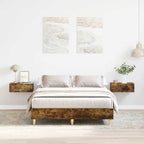 vidaXL Bettgestell ohne Matratze Räuchereiche 120x200 cm Holzwerkstoff