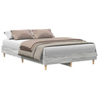 vidaXL Bettgestell ohne Matratze Grau Sonoma 120x200 cm Holzwerkstoff