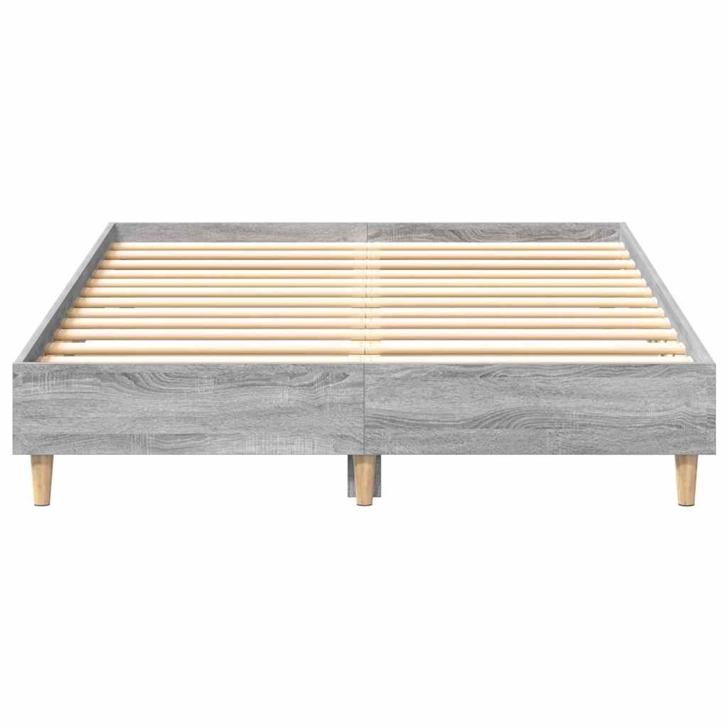 vidaXL Bettgestell ohne Matratze Grau Sonoma 120x200 cm Holzwerkstoff