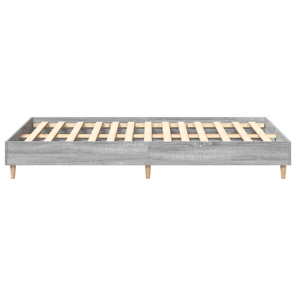 vidaXL Bettgestell ohne Matratze Grau Sonoma 120x200 cm Holzwerkstoff