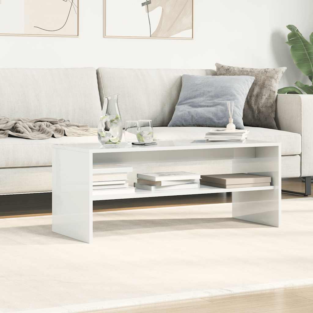 vidaXL TV-Schrank Hochglanz-Weiß 100x40x40 cm Holzwerkstoff