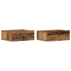 vidaXL Hängende Nachttische 2 Stk. Altholz-Optik 40x32x15 cm