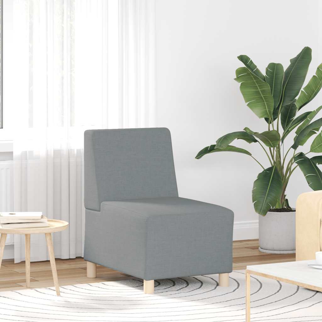 vidaXL Modulares Sofa ohne Armlehnen Hellgrau 55 cm Stoff