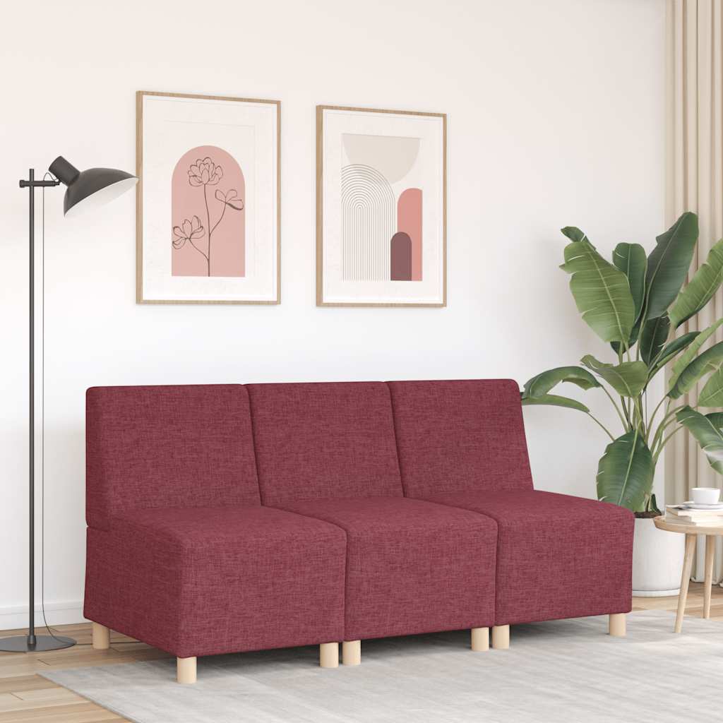 vidaXL Modulares Sofa ohne Armlehnen Burgunderrot 55 cm Stoff