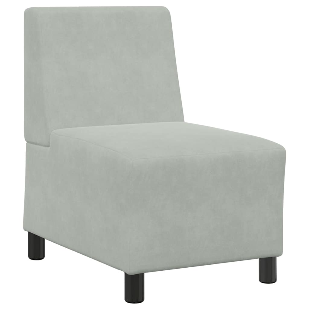 vidaXL Modulares Sofa ohne Armlehnen Hellgrau 55 cm Samt