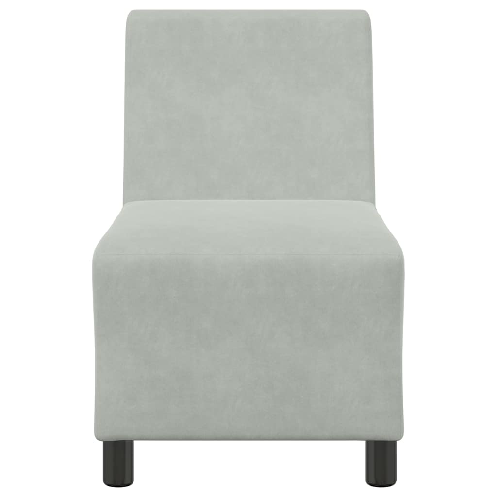 vidaXL Modulares Sofa ohne Armlehnen Hellgrau 55 cm Samt