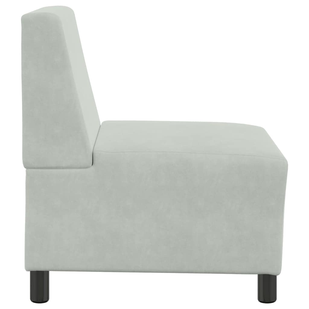 vidaXL Modulares Sofa ohne Armlehnen Hellgrau 55 cm Samt