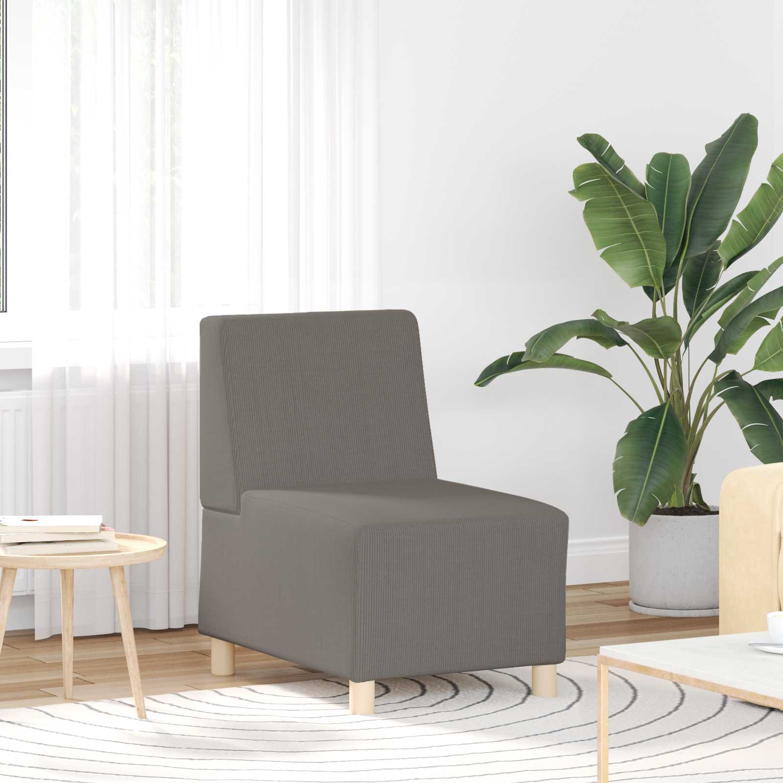 vidaXL | Modulares Armfreies Sofa | Hellgrau 55 x 74 x 82 cm Cordstoff