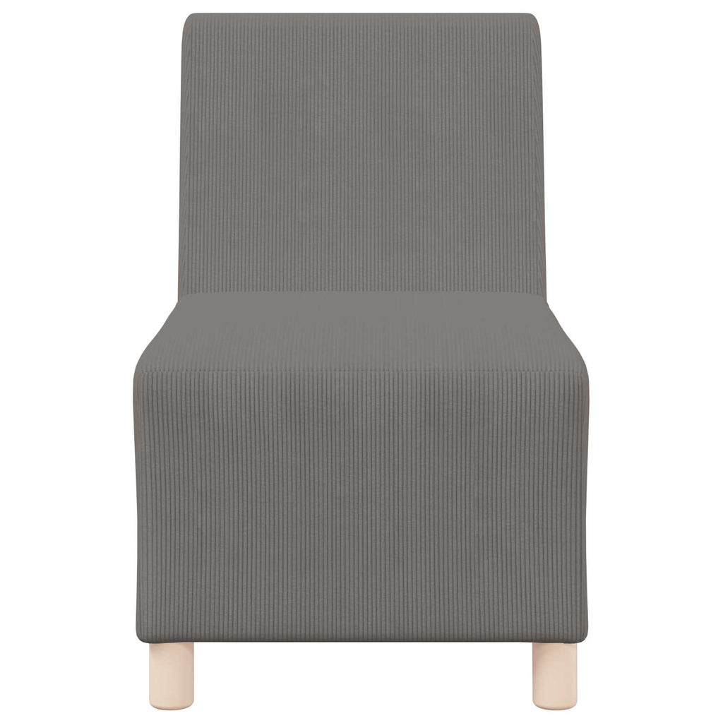 vidaXL | Modulares Armfreies Sofa | Hellgrau 55 x 74 x 82 cm Cordstoff