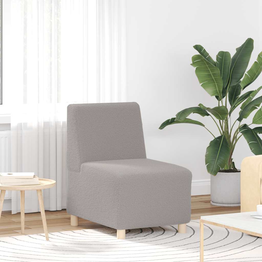vidaXL Modulares Sofa ohne Armlehnen Hellgrau 55 cm Gelockter Wollstoff