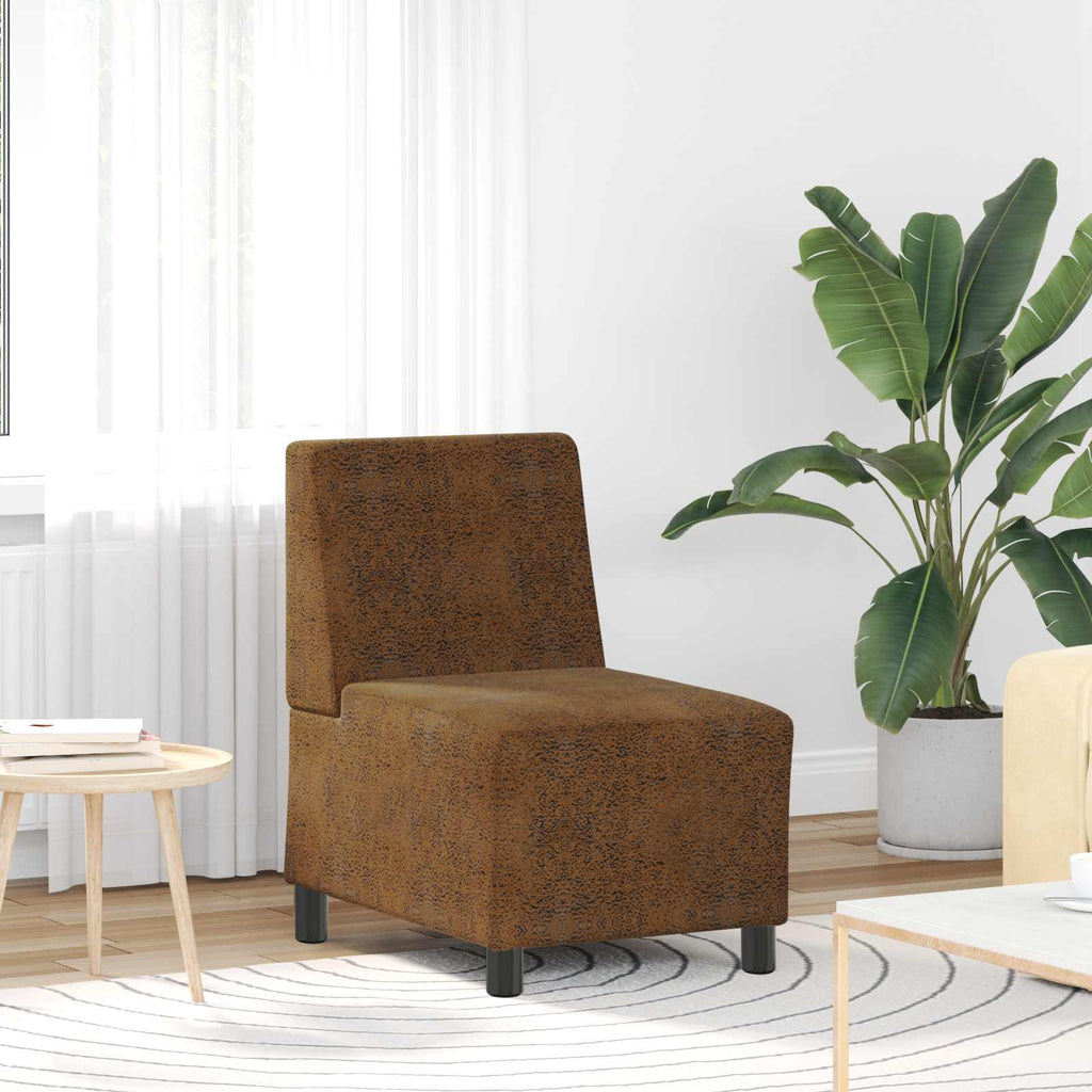 vidaXL | Sofa Stuhl | mit Kissen Braun 55 x 74 x 82 cm Faux Wildleder