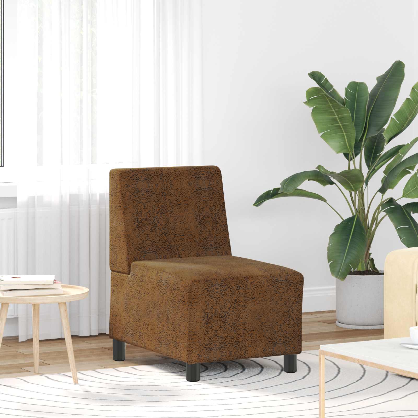 vidaXL | Sofa Stuhl | mit Kissen Braun 55 x 74 x 82 cm Faux Wildleder