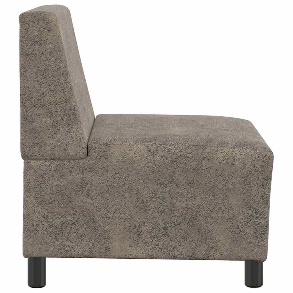 vidaXL Modulares Sofa ohne Armlehnen Dunkelgrau 55 cm Wildlederimitat