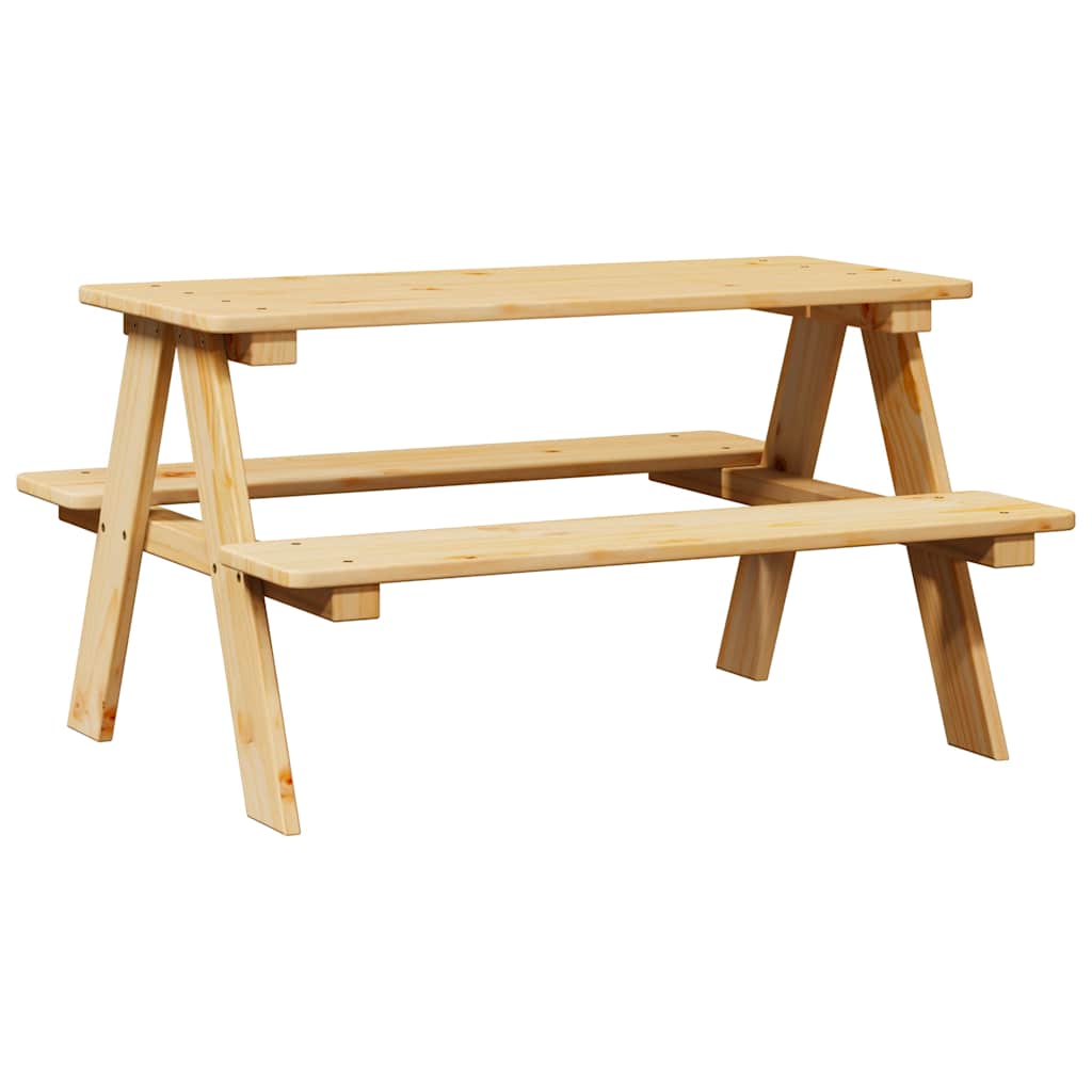 vidaXL Kindertisch mit Bänken IRUN 90x79,5x50 cm Massivholz