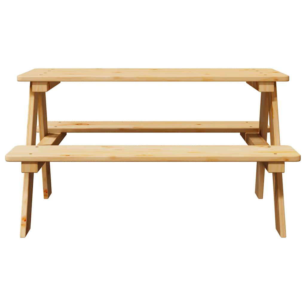 vidaXL Kindertisch mit Bänken IRUN 90x79,5x50 cm Massivholz