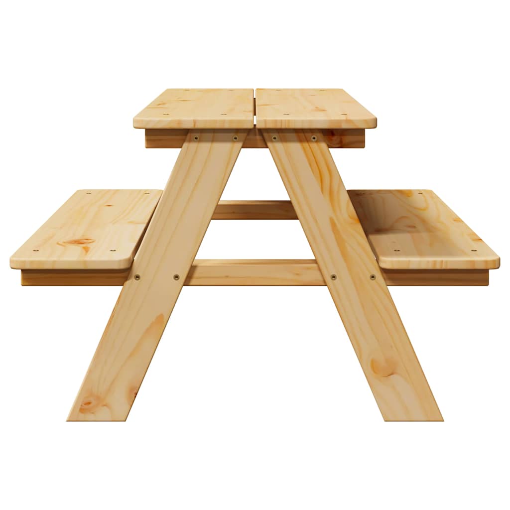 vidaXL Kindertisch mit Bänken IRUN 90x79,5x50 cm Massivholz