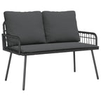 vidaXL Garten Essgruppe mit Kissen 2 pcs Schwarz Poly-Rattan