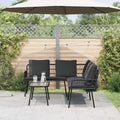 vidaXL Gartensofa-set mit Kissen 2 pcs Schwarz Poly-Rattan