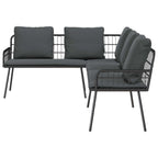 vidaXL Gartensofa-set mit Kissen 2 pcs Schwarz Poly-Rattan