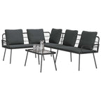 vidaXL Gartensofa-set mit Kissen 2 pcs Schwarz Poly-Rattan