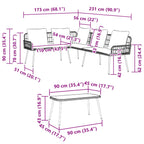 vidaXL Gartensofa-set mit Kissen 2 pcs Schwarz Poly-Rattan