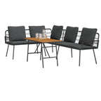 vidaXL Gartensofa-set 2 pcs Schwarz Poly-Rattan