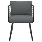 vidaXL Gartenstühle 2 Stk. mit Kissen Schwarz Poly Rattan