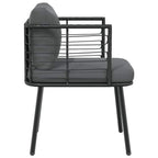 vidaXL Gartenstühle 2 Stk. mit Kissen Schwarz Poly Rattan
