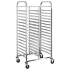 vidaXL Tablettwagen mit 32 GN-Behältern 75x55x162,5 cm Edelstahl