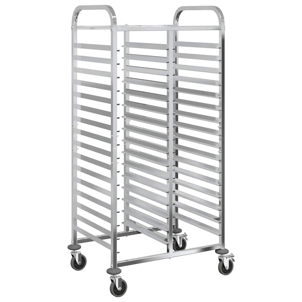 vidaXL Tablettwagen mit 32 GN-Behältern 75x55x162,5 cm Edelstahl