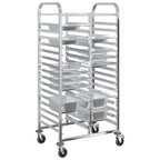 vidaXL Tablettwagen mit 32 GN-Behältern 75x55x162,5 cm Edelstahl