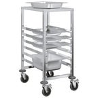 vidaXL Tablettwagen mit 6 GN-Behältern 39x55x87 cm Edelstahl