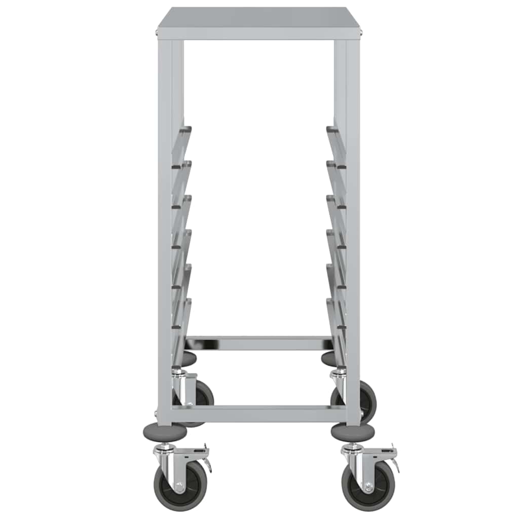vidaXL Tablettwagen mit 6 GN-Behältern 39x55x87 cm Edelstahl