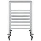 vidaXL Tablettwagen mit 6 GN-Behältern 39x55x87 cm Edelstahl