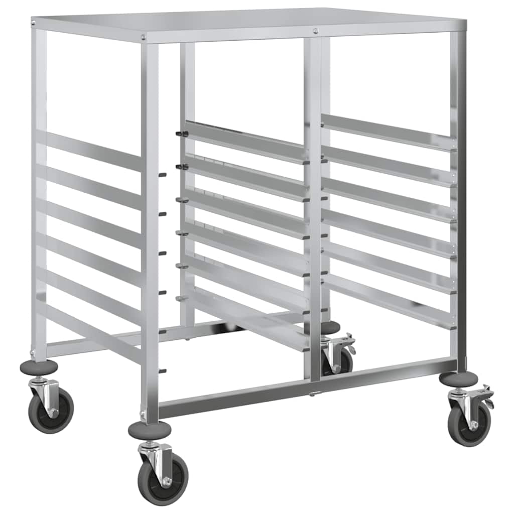 vidaXL Tablettwagen mit 12 GN-Behältern 75x55x87 cm Edelstahl