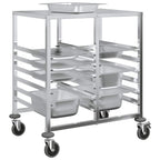 vidaXL Tablettwagen mit 12 GN-Behältern 75x55x87 cm Edelstahl