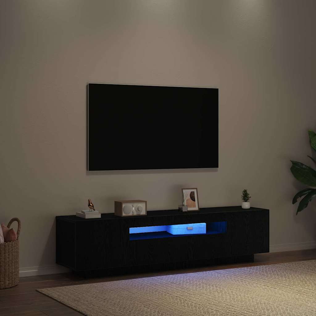 vidaXL TV-Schränk Schwarz 160 x 35 x 40 cm Holzwerkstoff