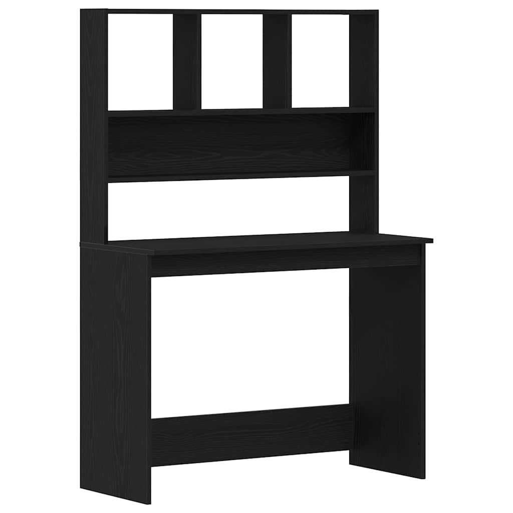 vidaXL Schreibtisch mit Regalen Schwarz Eichen-Optik 102x45x148 cm