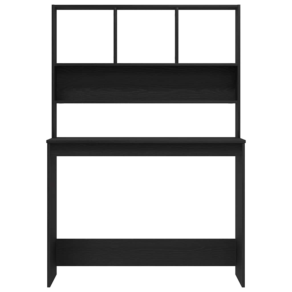 vidaXL Schreibtisch mit Regalen Schwarz Eichen-Optik 102x45x148 cm