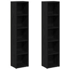 vidaXL CD-Regale 2Stk. Schwarz Eichen-Optik 21x16x93,5cm Holzwerkstoff