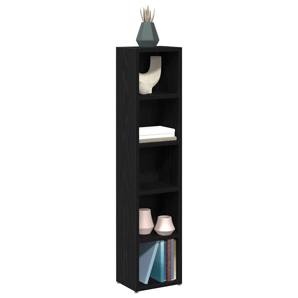 vidaXL CD-Regale 2Stk. Schwarz Eichen-Optik 21x16x93,5cm Holzwerkstoff