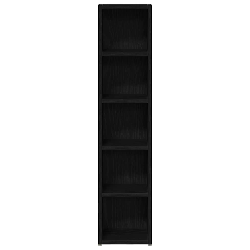 vidaXL CD-Regale 2Stk. Schwarz Eichen-Optik 21x16x93,5cm Holzwerkstoff