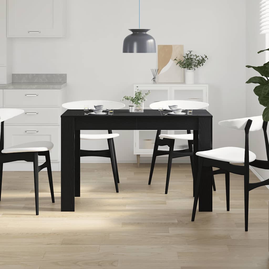 vidaXL Esstisch Schwarz Eichen-Optik 120x60x76 cm Holzwerkstoff