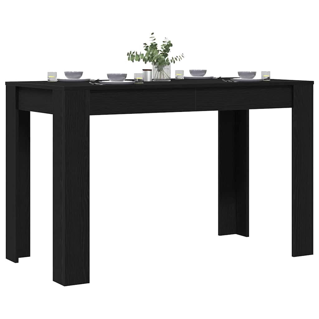 vidaXL Esstisch Schwarz Eichen-Optik 120x60x76 cm Holzwerkstoff