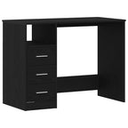 vidaXL Schreibtisch mit Schubladen Schwarz Eichen-Optik 102x50x76 cm