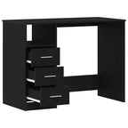 vidaXL Schreibtisch mit Schubladen Schwarz Eichen-Optik 102x50x76 cm