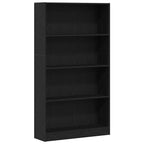 vidaXL Bücherregal 4 Fächer Schwarz Eichen-Optik 80x24x143 cm