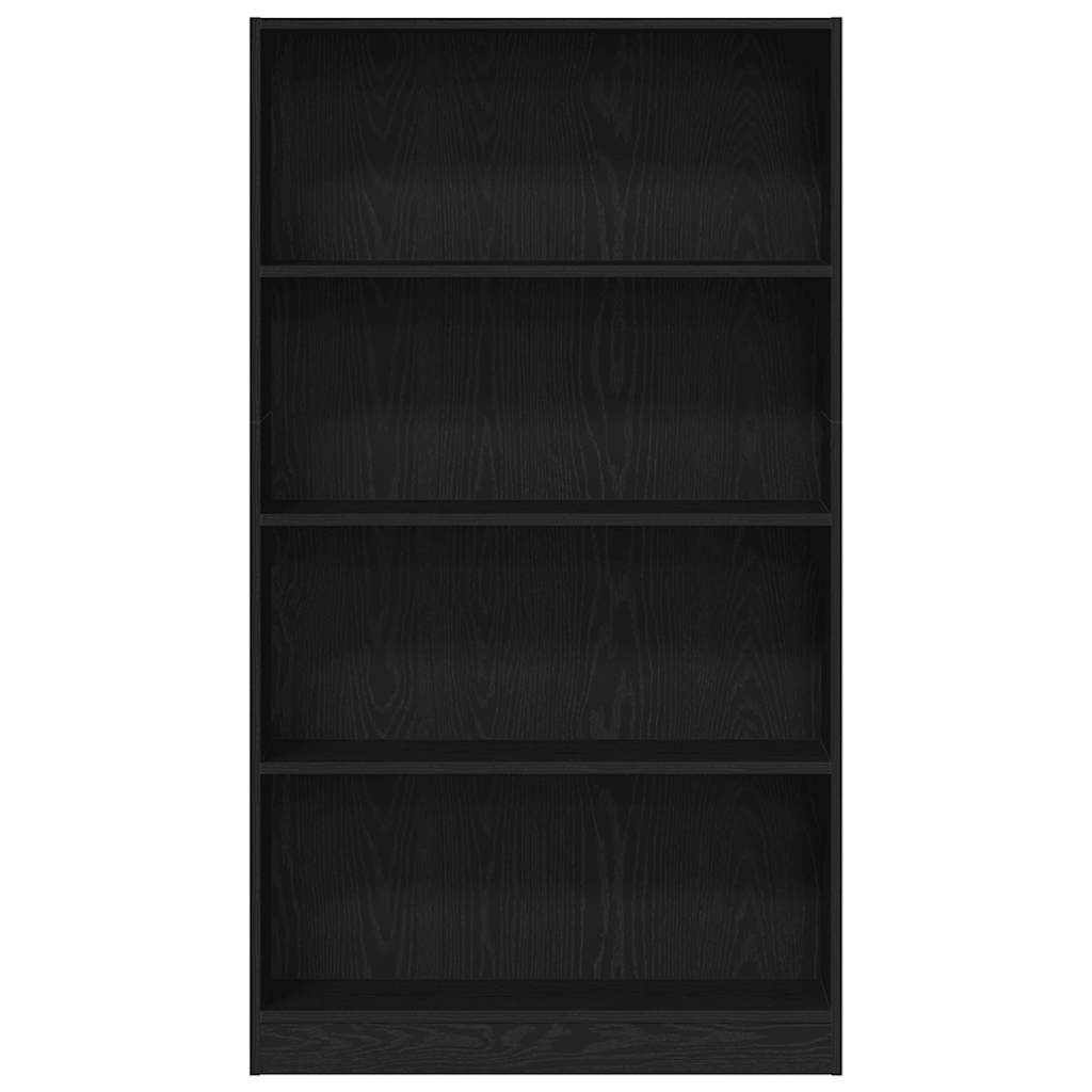 vidaXL Bücherregal 4 Fächer Schwarz Eichen-Optik 80x24x143 cm