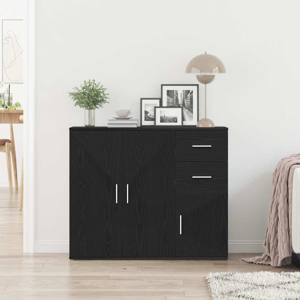 vidaXL Sideboard Schwarze Eiche 91 x 29,5 x 75 cm Holzwerkstoff