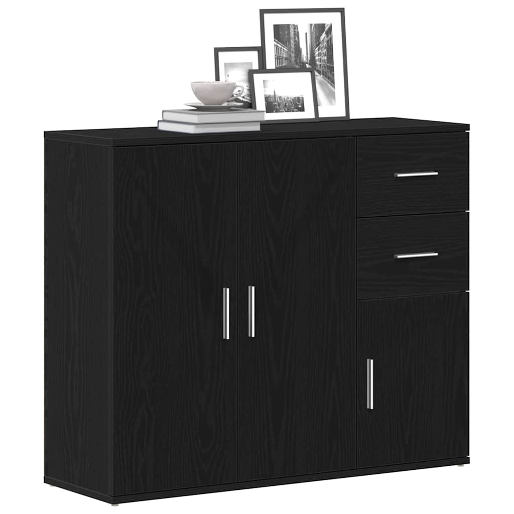vidaXL Sideboard Schwarze Eiche 91 x 29,5 x 75 cm Holzwerkstoff